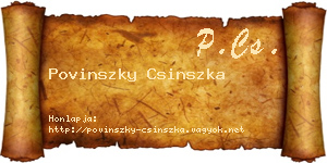 Povinszky Csinszka névjegykártya